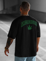 T-shirt męski oversize czarny OZONEE O/3435