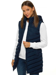 Стьобаний жіночий жилет Темно-Синя OZONEE N/6805/2