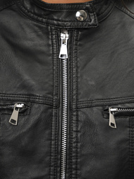 Kurtka skórzana damska czarna OZONEE JS/11Z8010