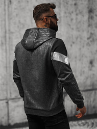 Bluza z kapturem męska grafitowa OZONEE O/3A77