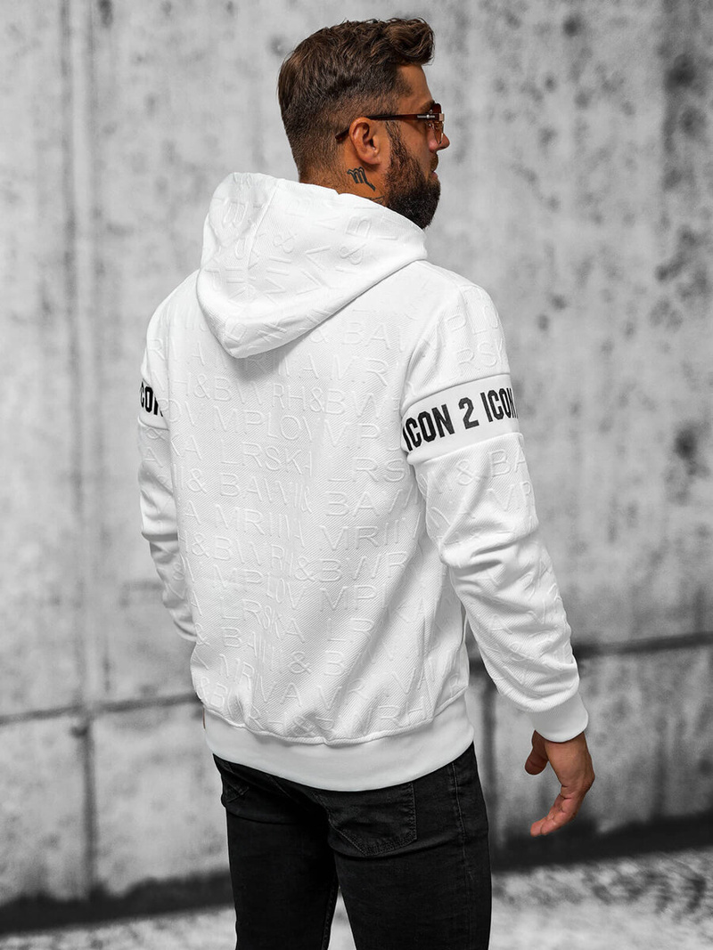 Толстовка чоловіча біла OZONEE JS/3B573