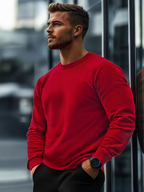 Толстовка чоловіча Темно-червона OZONEE JS/2001-10Z