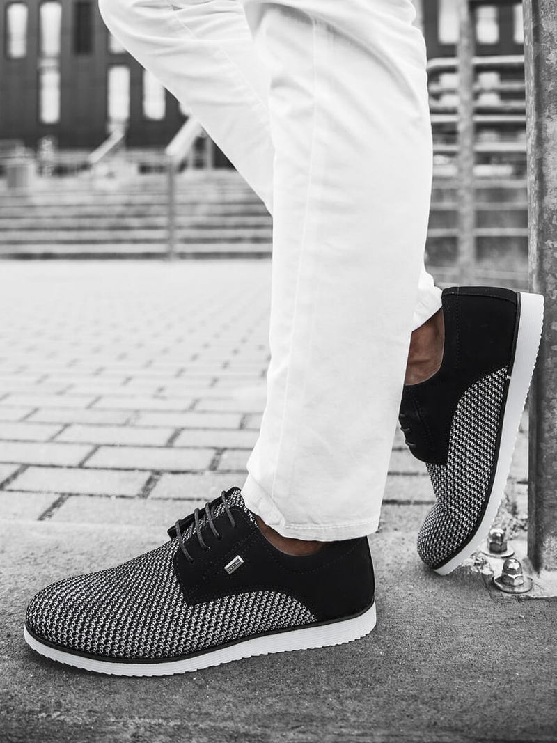 Buty męskie czarno-białe t/682
