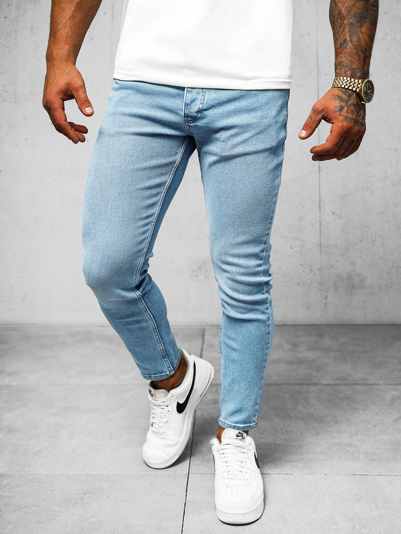 Spodnie jeansowe męskie niebieskie OZONEE O/2335