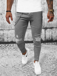 Spodnie jeansowe męskie grafitowe OZONEE O/273SPZ