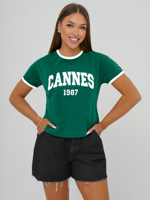 T-shirt damski zielony OZONEE JS/R62184