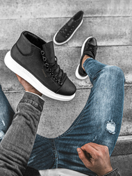 Снікерси високі Чорно-Бiлi OZONEE CH/258