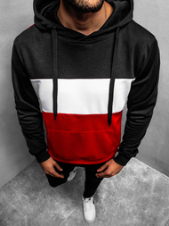 Bluza z kapturem męska czerwona OZONEE JS/JZ11059Z