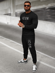 Spodnie dresowe męskie czarne OZONEE O/D9125Z