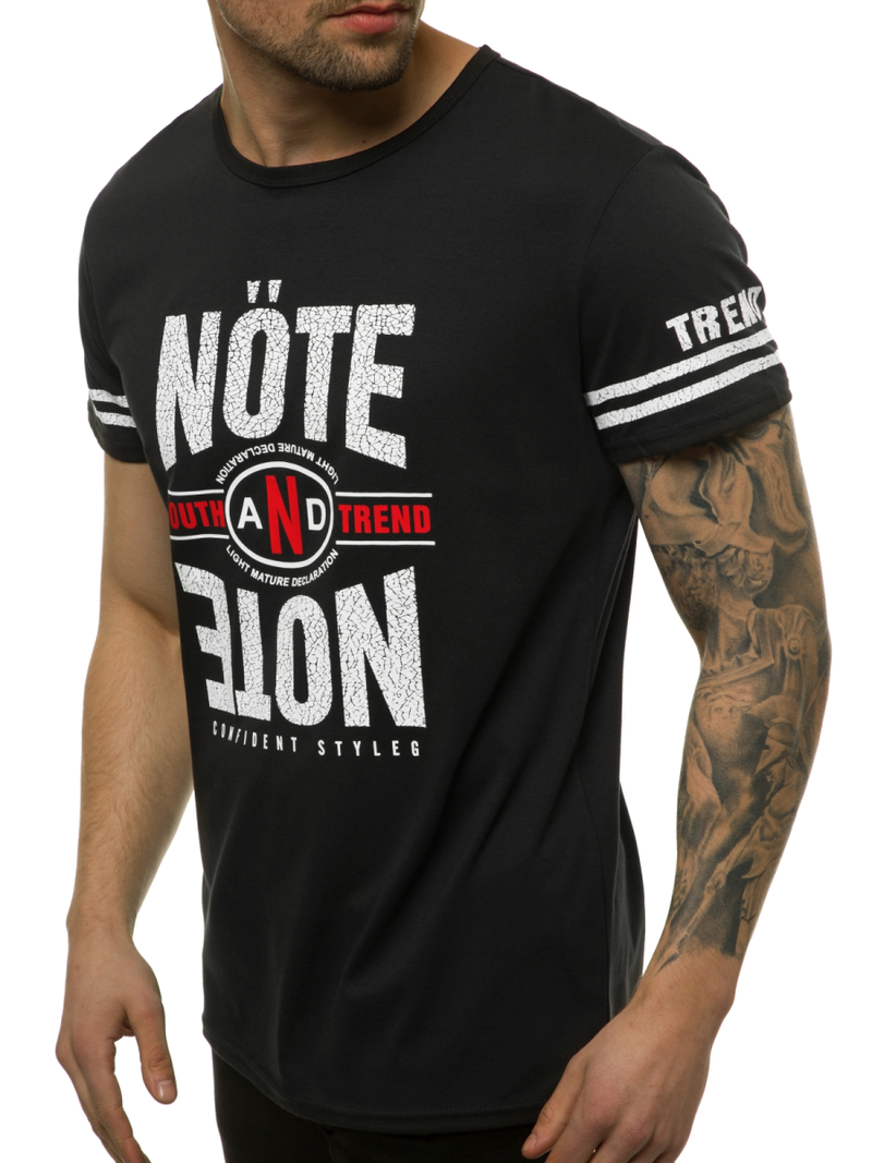 T-Shirt męski czarny OZONEE JS/SS10968