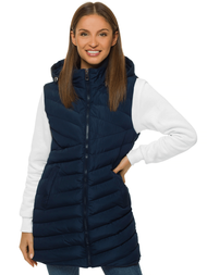 Стьобаний жіночий жилет Темно-Синя OZONEE N/6805/2