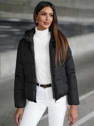 Kurtka zimowa damska pikowana czarna OZONEE JS/16M9187/392Z