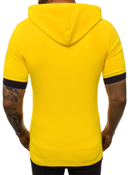 T-Shirt z kapturem męski żółty OZONEE O/1273Z