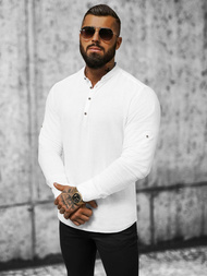 Koszula męska ze stójką biała OZONEE O/V31