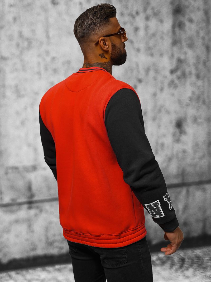 Bluza męska rozpinana czerwona OZONEE O/TB9127