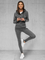 Komplet dresowy dwuczęściowy damski grafitowy OZONEE JS/CKW03