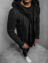 Bluza z kapturem męska czarna OZONEE MACH/2138Z