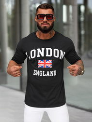 T-shirt męski loose fit czarny OZONEE JS/8B1373/3