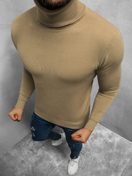 Sweter męski golf beżowy OZONEE TMK/YY02/11Z