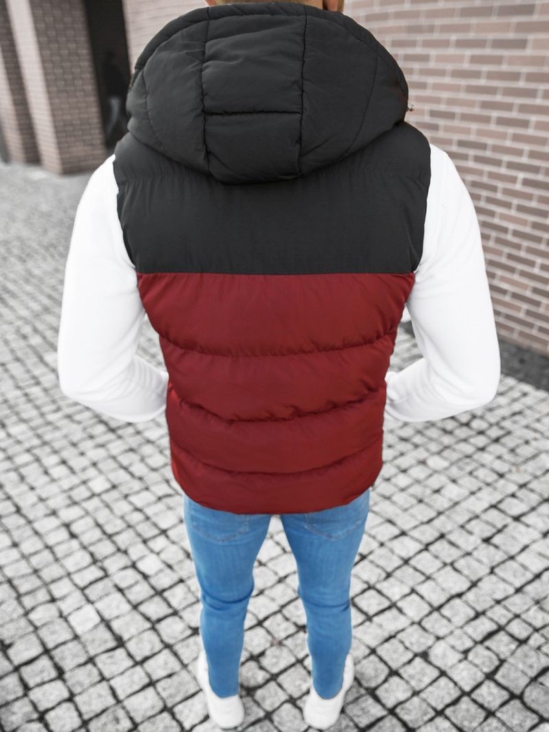 Безрукавка чоловіча Бордова-Чорна OZONEE JS/M1189/1