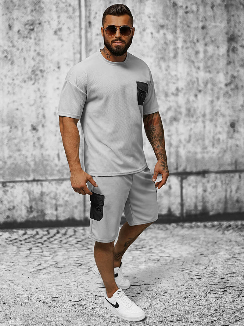 Komplet dresowy męski szary OZONEE JS/8C1132/2