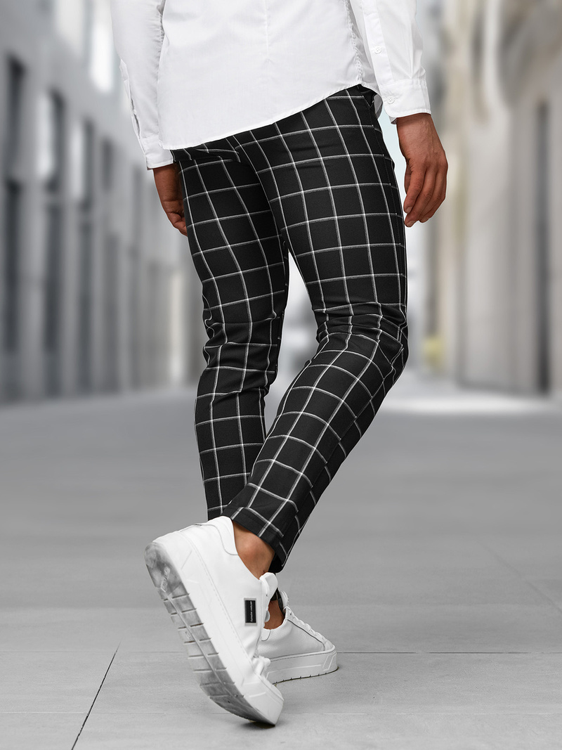 Spodnie męskie chino materiałowe czarne OZONEE DJ/5522Z