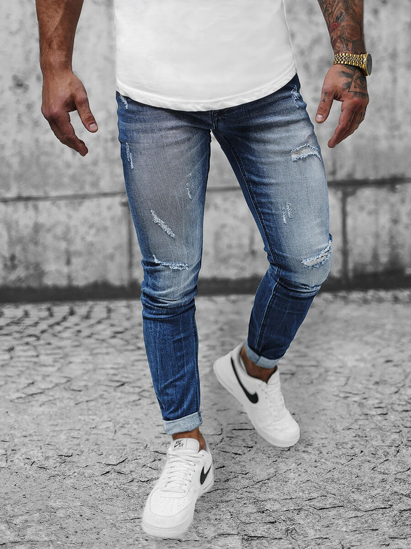 Spodnie jeansowe męskie niebieskie OZONEE NB/MP0054BZ
