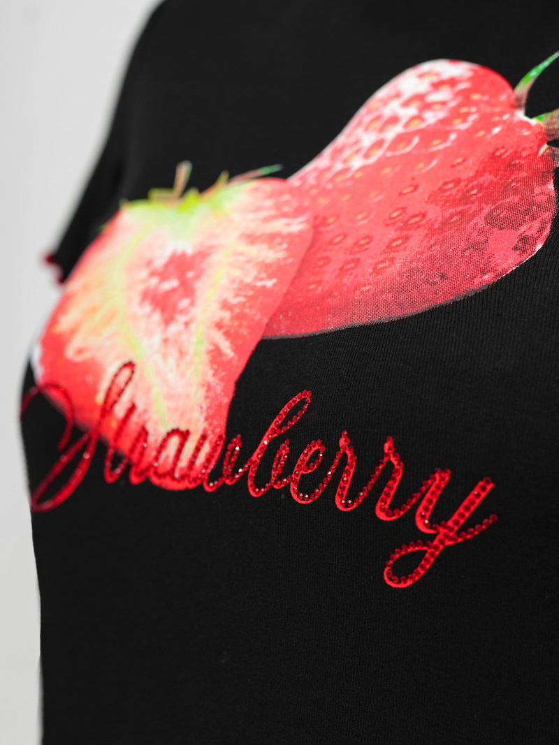 T-shirt damski czarny OZONEE JS/R62639