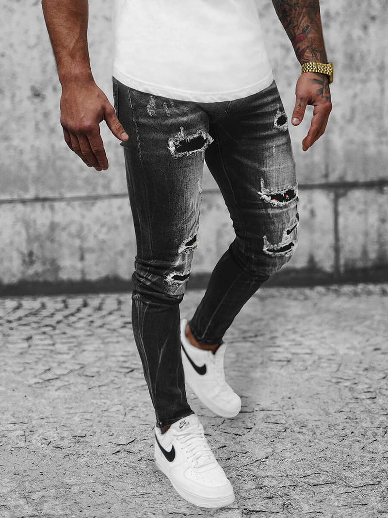 Spodnie jeansowe męskie czarne OZONEE NB/MP0026GZ