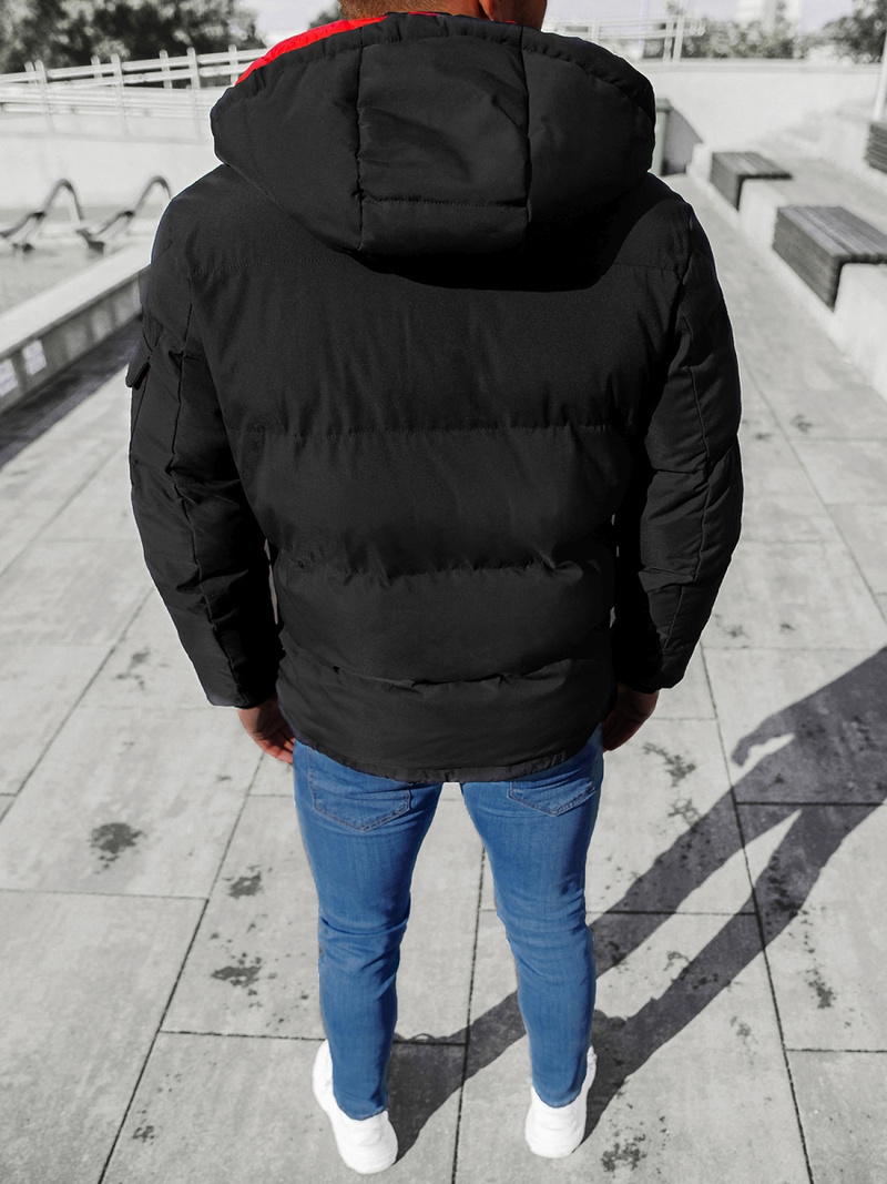 Kurtka zimowa męska pikowana czarna OZONEE JB/JP1163/6Z