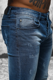 Spodnie jeansowe męskie ciemno-niebieskie OZONEE NB/MP0056BS