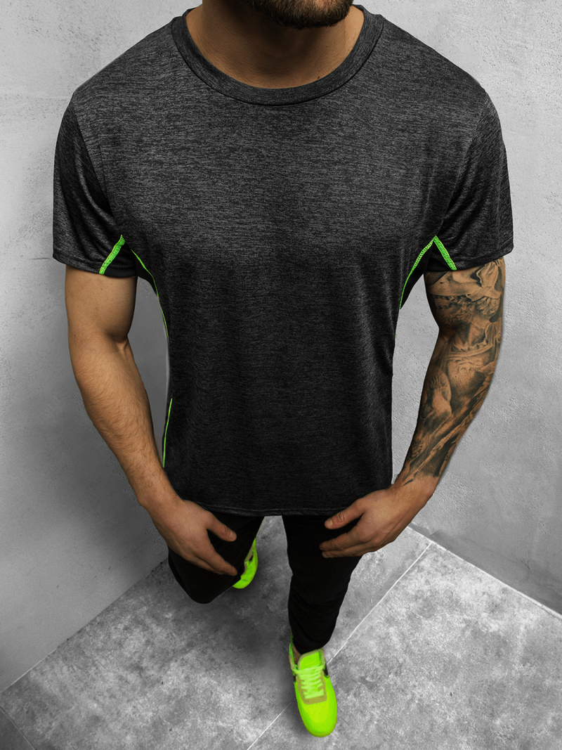 T-Shirt męski czarny OZONEE JS/HM073/1