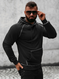 Bluza z kapturem męska czarna OZONEE O/8B152/3