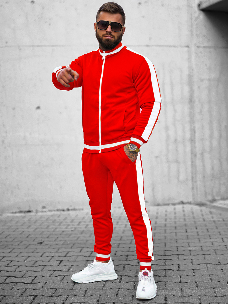 Komplet dresowy męski czerwony OZONEE JS/8C99/18Z