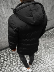 Kurtka zimowa męska długa pikowana czarna OZONEE JS/M2203