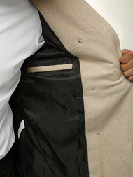 Płaszcz męski z pagonami ecru OZONEE O/5627