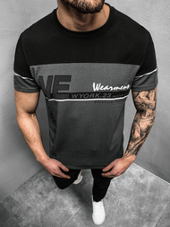 T-Shirt męski grafitowy OZONEE JS/SS11002Z
