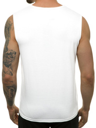 T-Shirt męski bez rękawów biały OZONEE JS/KS2086
