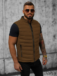 Kamizelka męska pikowana camelowa OZONEE N/7133Z