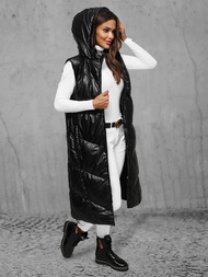 Стьобаний жіночий жилет чорний OZONEE JS/5M3183/392