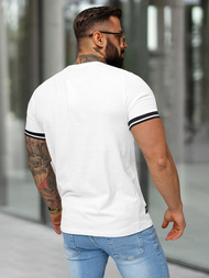T-shirt męski slim fit biały OZONEE O/QS11628