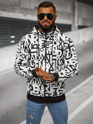 Bluza męska z kapturem rozpinana biała OZONEE JS/8B1179/1