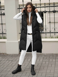 Стьобаний жіночий жилет чорний OZONEE JS/M788/392Z