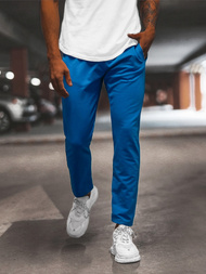 Spodnie dresowe męskie niebieskie b/18203022z