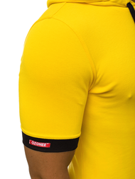 T-Shirt z kapturem męski żółty OZONEE O/1273Z