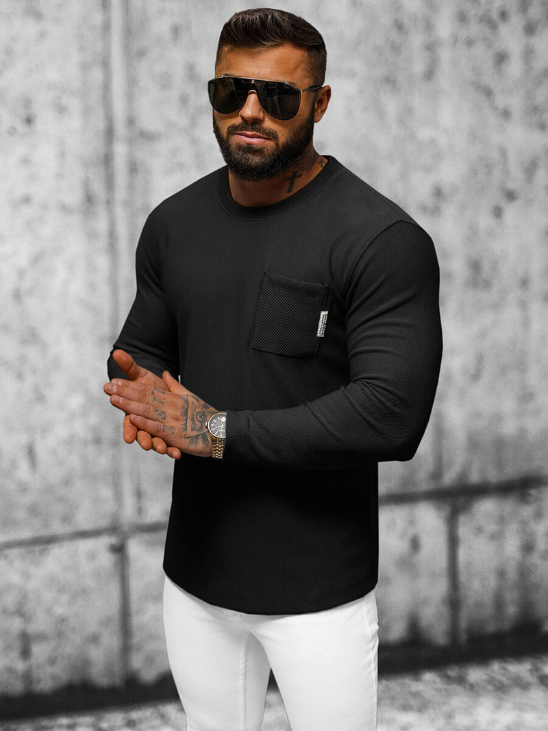 Bluza męska czarna OZONEE O/TB2232