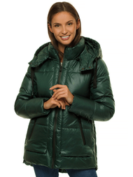 Kurtka zimowa damska ciemnozielona OZONEE O/M1552/38