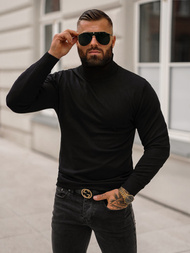 Sweter męski golf czarny OZONEE O/GM301