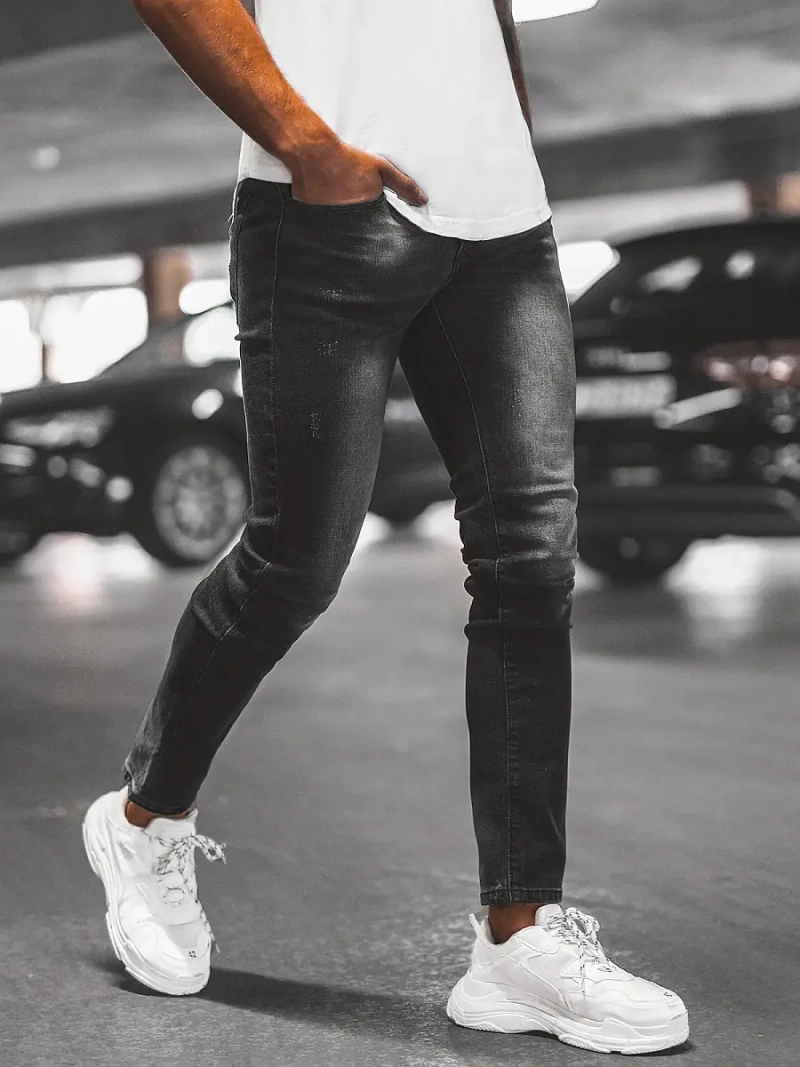 Spodnie jeansowe męskie czarne OZONEE NB/MP0066N