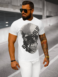 T-shirt męski slim fit biały OZONEE NB/MT3038Z